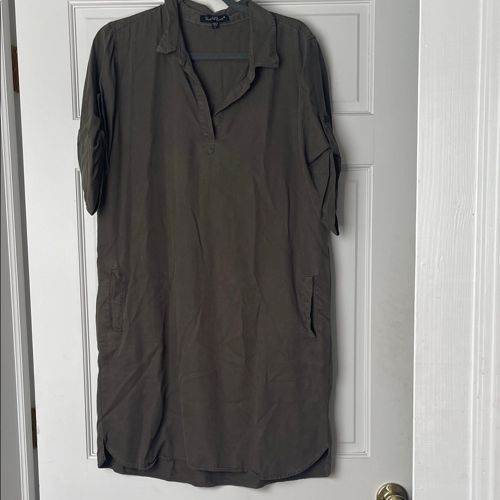 Velvet Heart Olive Comfortable Shirt Dress